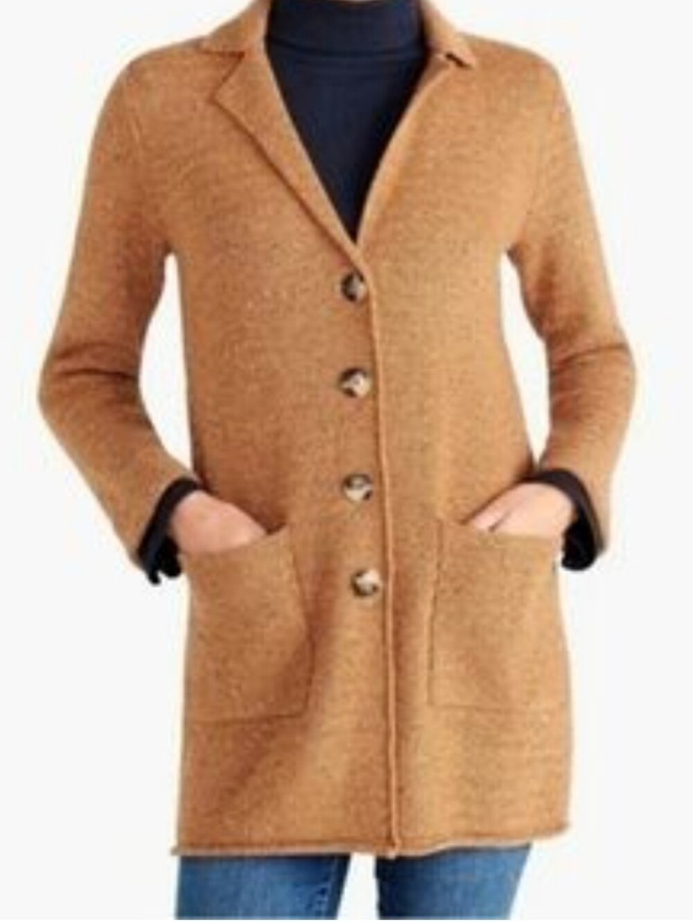 J. Crew Merchantile lambswool Camel Button-Front Cardigan Coat Size XL